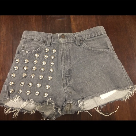 Levi's Shorts Studded Grey Levi High Waisted Shorts Poshmark
